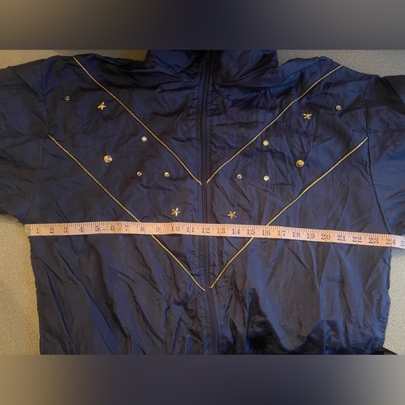 Vintage Summit Place Silver & Gold Stars Blue Jacket Size XL - Picture 9 of 12